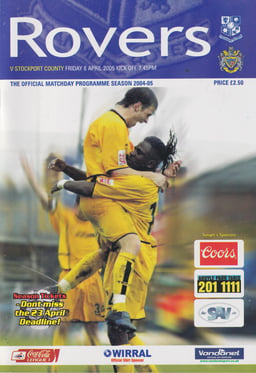 Tranmere Rovers v Stockport County Match Programme 2005-04-08